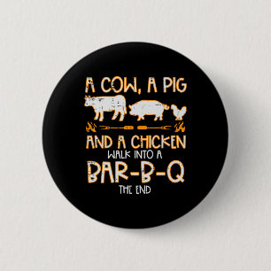 Chapa Redonda De 5 Cm Camino de pollo de cerdo de vaca R B Q Bbq Hombres