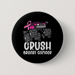 Chapa Redonda De 5 Cm Camión Monstruo Niños Rosa Conciencia Cáncer de Ma