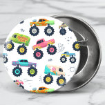 Chapa Redonda De 5 Cm Camiones Monster Coches De Colorido Moderno<br><div class="desc">Este diseño moderno presenta un patrón de acuarela con los coloridos camiones de coches monstruosos #cumpleaños #fiesta #suministros de fiesta #cumpleaños #fiestaDeUmbreras #colorido #personalizado #patrón #masculino #niños #trendy #diseño genial #acuarela #monstercars #trucks #vehículo #diversión</div>