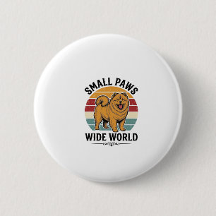 Chapa Redonda De 5 Cm Camisa de Chow Chow Pequeñas Patitas Mundo Amplio 