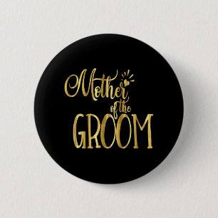 Chapa Redonda De 5 Cm Camisa de Madre del Novio Fiesta de Boda Novia Oro