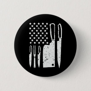 Chapa Redonda De 5 Cm Camisa del conjunto de cuchillos de chef Bandera e