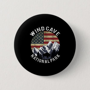 Chapa Redonda De 5 Cm Camisa del Parque Nacional Wind Cave Camping Dakot