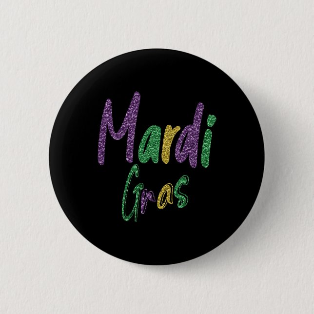 Chapa Redonda De 5 Cm Camisa Fiesta Mardi Gras (Anverso)