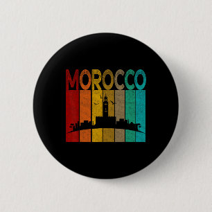 Chapa Redonda De 5 Cm Camisa Vintage Marruecos, Me encanta el mapa de Ma