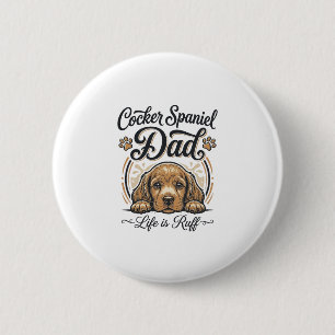 Chapa Redonda De 5 Cm Camisa Vintage Perro Cocker Spaniel Papá La Vida E