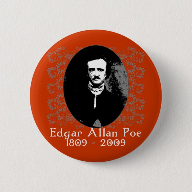 Chapa Redonda De 5 Cm Camiseta 1809-2009 del aniversario de Edgar Allan (Anverso)