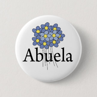 Chapa Redonda De 5 Cm Camiseta Abuela Flor Azul Bonita
