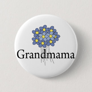 Chapa Redonda De 5 Cm Camiseta Abuelita Flor Azul Bonita