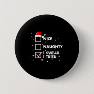 Chapa Redonda De 5 Cm Camiseta Adulto Santa Navidad Bonito Travieso Juro
