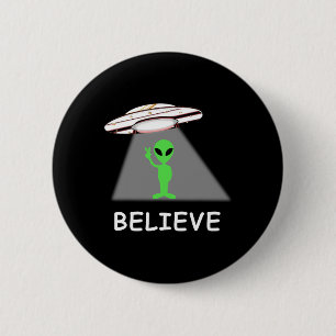 Chapa Redonda De 5 Cm Camiseta Alien - Creo Nuevo Ufo Cool