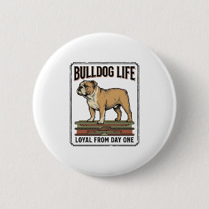 Chapa Redonda De 5 Cm Camiseta Amante del Bulldog Arte de Perro Grabado