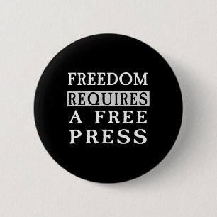 Chapa Redonda De 5 Cm Camiseta Anti-Trump Libertad Requiere Una Prensa L