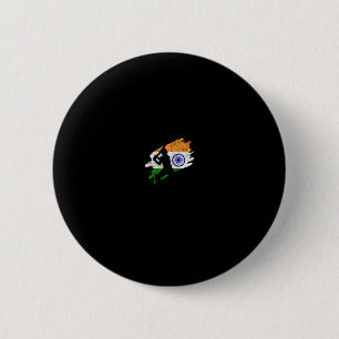 Chapa Redonda De 5 Cm Camiseta Bandera de India de Cricket Regalo Vintag