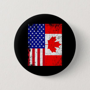Chapa Redonda De 5 Cm Camiseta canadiense americana bandera de EE. UU. C