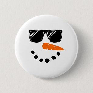 Chapa Redonda De 5 Cm Camiseta Cara de Muñeco de Nieve Niños Bebés Gle N