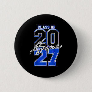 Chapa Redonda De 5 Cm Camiseta Clase 2027 Senior 2027 Graduación