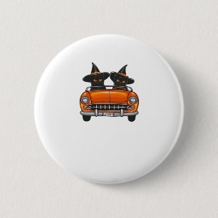 Chapa Redonda De 5 Cm Camiseta clásica de gatos brujos de Halloween