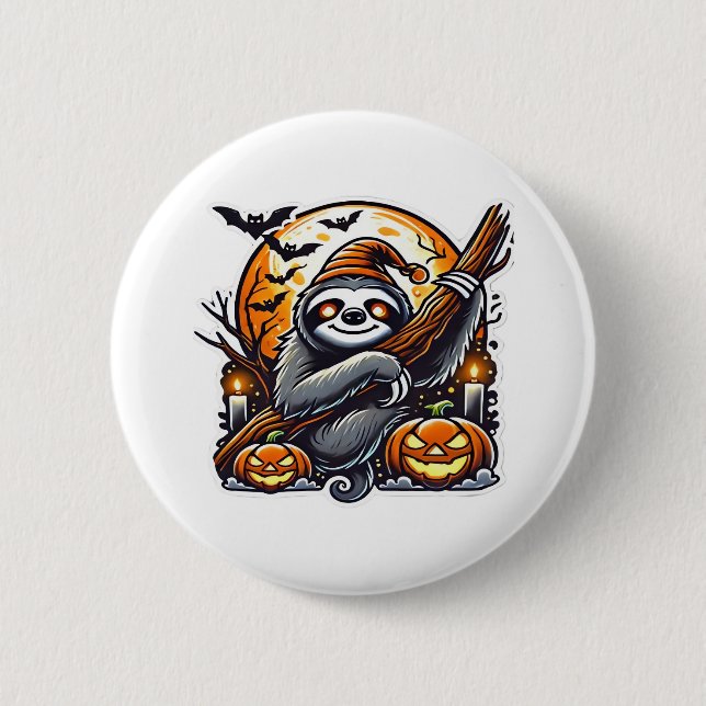 Chapa Redonda De 5 Cm Camiseta Clásica de Halloween (Anverso)