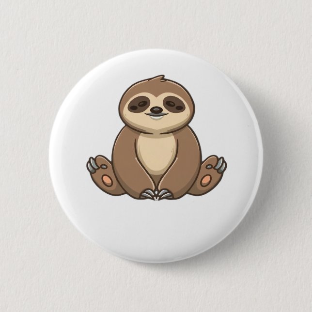 Chapa Redonda De 5 Cm Camiseta Clásica Sloth (Anverso)