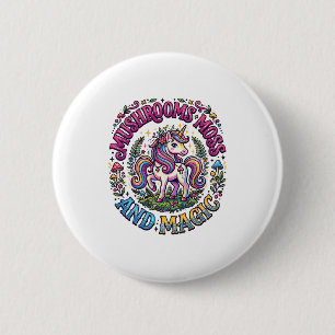 Chapa Redonda De 5 Cm Camiseta Comercial de Hongos Musgo y Magia de Unic