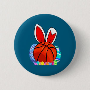 Chapa Redonda De 5 Cm Camiseta conejito Pascua baloncesto niños lindos
