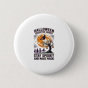 Chapa Redonda De 5 Cm Camiseta Creativa de Halloween Arte de Luna Espelu