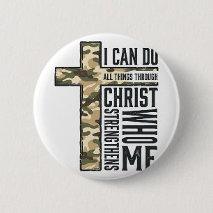 Chapa Redonda De 5 Cm Camiseta Cristiana Cruz de Fe Puedo Hacer Todas la