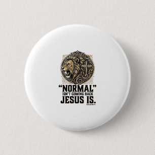 Chapa Redonda De 5 Cm Camiseta Cristiana Cruz León Jesús Está Volviendo