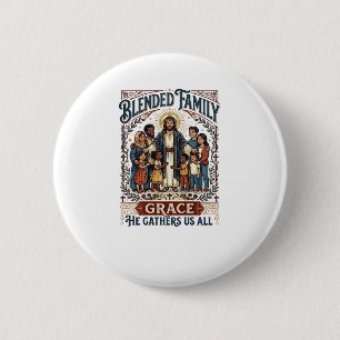 Chapa Redonda De 5 Cm Camiseta Cristiana de Familia Mixta de Jesús