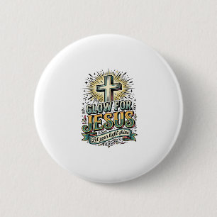 Chapa Redonda De 5 Cm Camiseta Cruz Cristiana Vintage Brilla Para Jesús