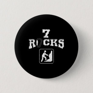 Chapa Redonda De 5 Cm Camiseta Cumpleaños 7 Años 7 Rocks Montañismo