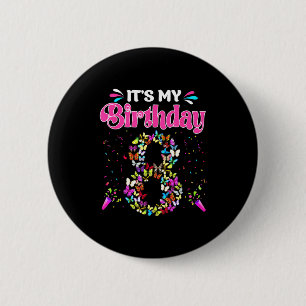 Chapa Redonda De 5 Cm camiseta cumpleaños 8 niña mariposas feliz 8 años
