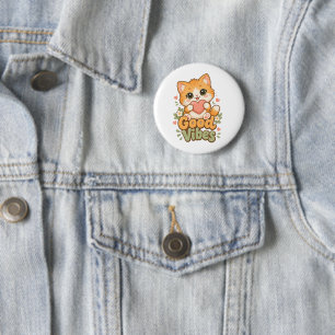 Chapa Redonda De 5 Cm Camiseta de Amante de Gatos Adorable - Ropa con Di
