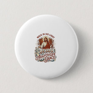 Chapa Redonda De 5 Cm Camiseta de ánimo de discapacidad de Jesús Inspira