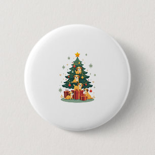 Chapa Redonda De 5 Cm Camiseta de árbol de perros navidades con perros g