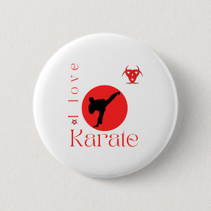 Chapa Redonda De 5 Cm Camiseta de artes marciales de karate que amo 