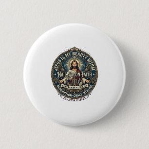 Chapa Redonda De 5 Cm Camiseta de artista de uñas Tech Jesus inspirador 
