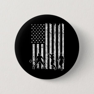 Chapa Redonda De 5 Cm Camiseta de bádminton de la bandera americana homb