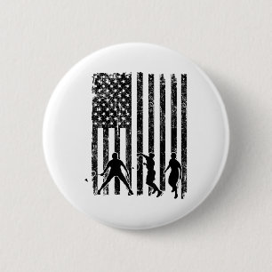 Chapa Redonda De 5 Cm Camiseta de bádminton de la bandera americana homb