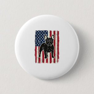 Chapa Redonda De 5 Cm Camiseta de bandera de bulldog francés patriótico