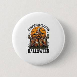Chapa Redonda De 5 Cm Camiseta de Bruja de Calabaza Espantapájaros de Ha