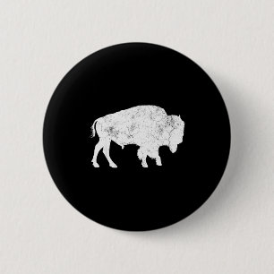 Chapa Redonda De 5 Cm Camiseta de Búfalo Afligido Retro Bisonte Amante d