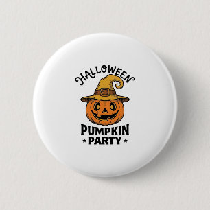 Chapa Redonda De 5 Cm Camiseta de calabaza de Halloween sombrero de bruj