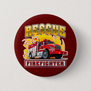 Chapa Redonda De 5 Cm Camiseta de camión de bomberos personalizados
