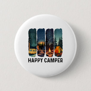 Chapa Redonda De 5 Cm Camiseta de campista feliz aventura de senderismo