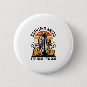 Chapa Redonda De 5 Cm Camiseta de cementerio espeluznante con segador de