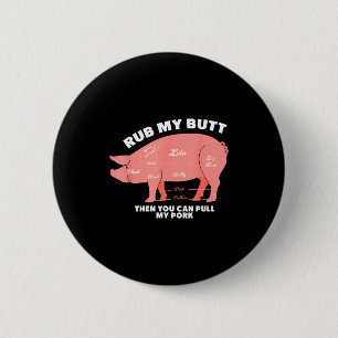 Chapa Redonda De 5 Cm Camiseta de cerdo a la parrilla divertida carne de
