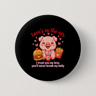 Chapa Redonda De 5 Cm Camiseta De Cerdo Lindo De Amor En El Aire Kawaii