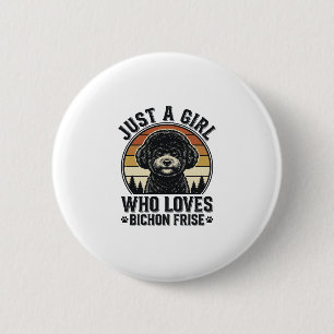 Chapa Redonda De 5 Cm Camiseta de chica Bichon Frise amante de perros vi